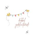Felicitatiekaart geboorte tweeling ooievaren 2