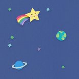 Felicitatiekaart geboorte vallende ster en planeten 2