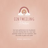 Felicitatiekaart geboorte van een tweeling met regenboogje 3