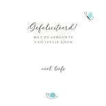 Felicitatiekaart geboorte - Vosje met vlinder in blauw 3