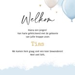 Felicitatiekaart geboorte welkom olifant waterverf ballonnen 3