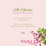 Felicitatiekaart getrouwd dahlia slingers groen en roze 3