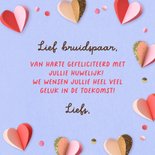 Felicitatiekaart getrouwd hartjes confetti 3