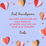 Felicitatiekaart getrouwd hartjes confetti 3
