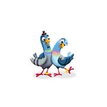 Felicitatiekaart getrouwd met 2 schattige duifjes 2
