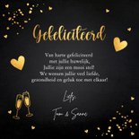 Felicitatiekaart getrouwd zwart goudlook to the happy couple 3