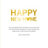 Felicitatiekaart happy new home goud 3