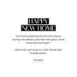 Felicitatiekaart happy new home wit met zwart lijntjes hart 3