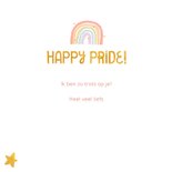 Felicitatiekaart happy pride met regenboog en goudlook 3