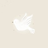 Felicitatiekaart heilig vormsel beige duif hartjes 2