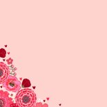Felicitatiekaart huwelijk met rode en roze bloemen 2