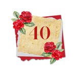 Felicitatiekaart huwelijksjubileum roos vintage 2