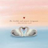 Felicitatiekaart huwelijksjubileum twee zwanen 2