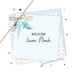 Felicitatiekaart jongen veertjes papier 2