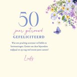 Felicitatiekaart jubileum hart van bloemen 3