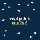 Felicitatiekaart klassiek verloofd ringen goud confetti 2