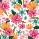 Felicitatiekaart kleurrijke bloemen van harte algemeen 2