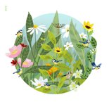 Felicitatiekaart met bloemen en pimpelmeesjes 2