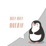 Felicitatiekaart met getekende pinguïn. 3