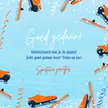 Felicitatiekaart met klapschaats en medaille 3