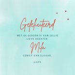 Felicitatiekaart met ooievaar en baby meisje voor geboorte 3