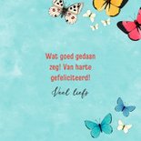Felicitatiekaart met veel gekleurde vlinders 3