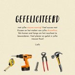 Felicitatiekaart nieuwe woning klusgereedschap 3