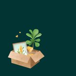 Felicitatiekaart nieuwe woning veel geluk dozen planten 2