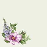 Felicitatiekaart paars blauwe bloemen algemaan 2