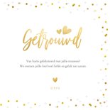 Felicitatiekaart trouwen met eigen foto en confetti kader 3