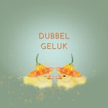 Felicitatiekaart tweeling eendjes onder bloemkelk 2
