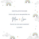 Felicitatiekaart tweeling geboorte opa oma regenboogjes  3