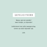 Felicitatiekaart tweeling silhouet zwanger hartjes vlinder 3