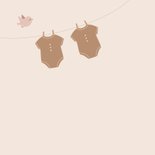 Felicitatiekaart tweeling waslijn met 2 rompertjes in beige 2