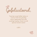 Felicitatiekaart tweeling waslijn met 2 rompertjes in beige 3