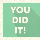 Felicitatiekaart typografisch 'YOU DID IT!' met confetti 2