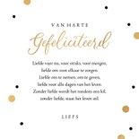 Felicitatiekaart veel geluk huwelijk trouwen goud confetti 3