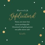 Felicitatiekaart veel geluk nieuwe woning confetti goud 3