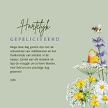 Felicitatiekaart veldbloemen vlinders en bijen 3