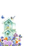 Felicitatiekaart verhuizen vogelhuisje 2