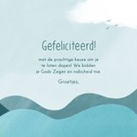 Felicitatiekaart volwassen doop blauwe golven zonnestralen 3