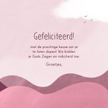 Felicitatiekaart volwassen doop roze golven en zonnestralen 3
