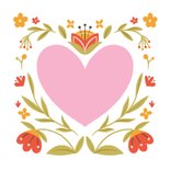 Felicitatiekaart voor huwelijk met hartje en bloemen 2