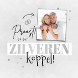 Felicitatiekaart zilveren huwelijk goud confetti 25 jaar 2