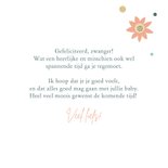 Felicitatiekaart zwanger met bloemen en stippen 3