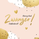 Felicitatiekaart 'Zwanger!' met stippen en hartjes 2