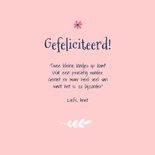 Felicitatiekaart zwanger tweeling meisjes roze kangoeroe 3