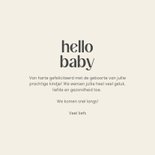 Felicitatiekaartje blauw beige gestreept hello baby hartje 3