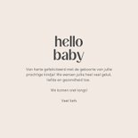 Felicitatiekaartje geboorte hello baby roze beige gestreept 3