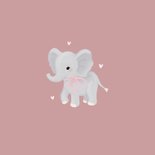 Felicitatiekaartje geboorte met olifant meisje 2